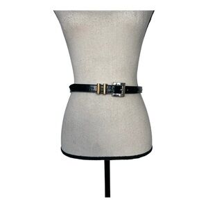 Brighton Black and Silver Leather Belt